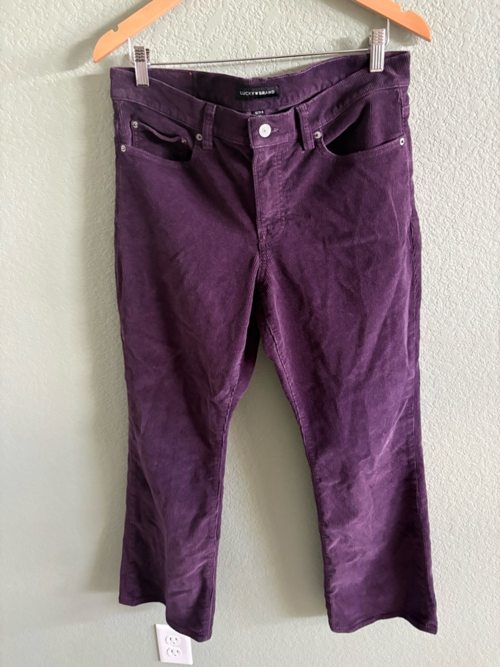 Lucky Brand Women's Deep Purple Corduroy Straight Leg Jeans